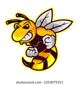 hornet fighter angry cartoon mascot