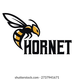 hornet flat minimalist logo design