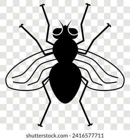 hornet, fly, insect, pest. house fly insect.Insects silhouette. Black stencils shapes of bugs. Eps 10