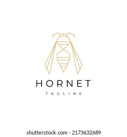 Hornet line logo icon design template