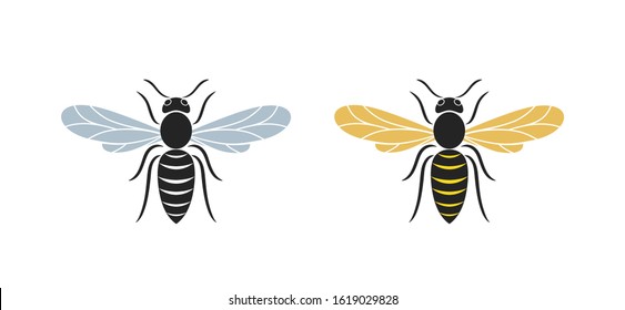 Hornet logo. Isolated hornet on white background. Wasp