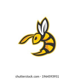 hornet mascot logo design isolated on white background