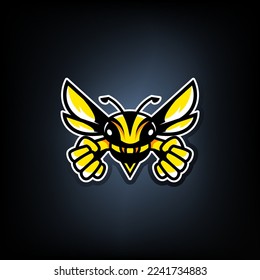 hornet mascot sport team game logo