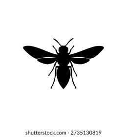 Hornet silhouette icon vector flat design.