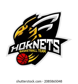 	
Hornets mascot for a basketball team logo. Vector illustration. Great for team or school mascot or t-shirts and others.	
