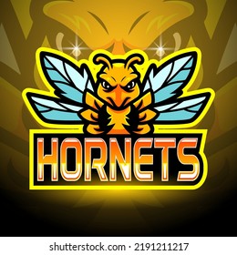 Hornets mascot esport logo design