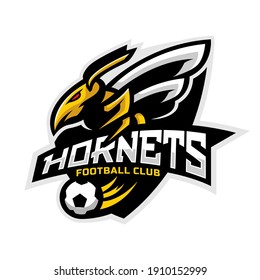 Hornets mascot for a football team logo. school, college or league. Vector illustration.