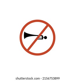 horning prohibited road sign vector icon illustration sign