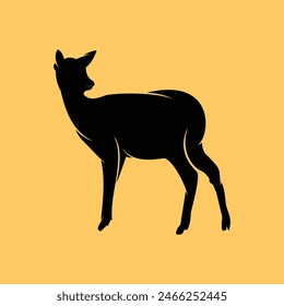Hornless Deer Silhouette Vector for Logo