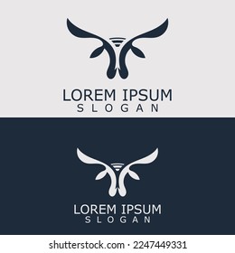 Plantilla de icono del logotipo del toro animal