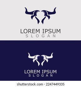 Horns Animal bull logo vector icon template