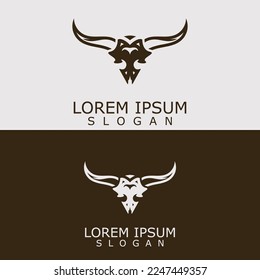 Horns Animal bull logo vector icon template