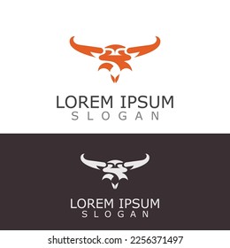 Horns Animal bull simple logo design vector template