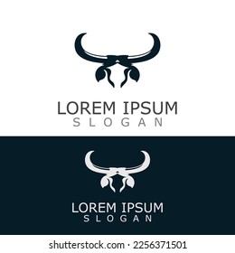 Horns Animal bull simple logo design vector template