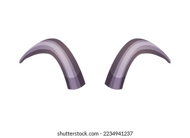 Horns composition with isolated colourful horning paired images for doodle mask on blank background vector illustration