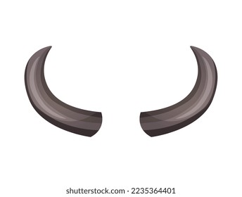 Horns composition with isolated colourful horning paired images for doodle mask on blank background vector illustration