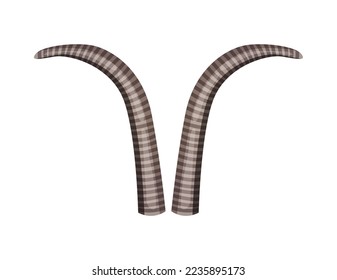 Horns composition with isolated colourful horning paired images for doodle mask on blank background vector illustration