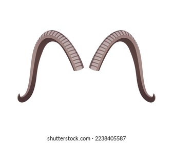Horns composition with isolated colourful horning paired images for doodle mask on blank background vector illustration