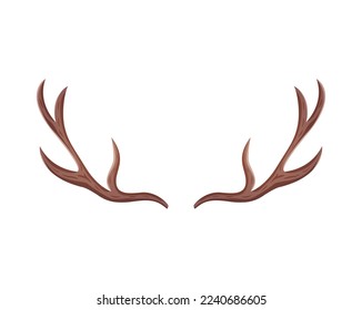 Horns composition with isolated colourful horning paired images for doodle mask on blank background vector illustration