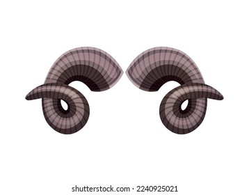 Horns composition with isolated colourful horning paired images for doodle mask on blank background vector illustration