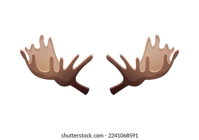 Horns composition with isolated colourful horning paired images for doodle mask on blank background vector illustration