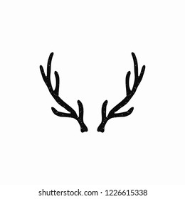 The horns of a deer. Vector illustration for printing on Christmas cards, textiles, packaging paper.
