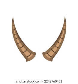 Horns of goat vector illustrations set. Cartoon drawing of shape of horns of wild animal isolated on white background. Wildlife, hunting, decoration concept