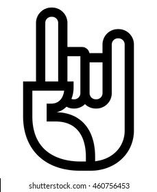 Horns hand icon