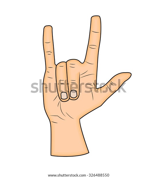 Horns Hand Satan Sign Finger Gesture Stock Vector (Royalty Free) 326488550