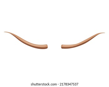 Horns. Hunting trophy. Vector horned wild animal. Pairs of antlers. Vector illustration of hunted animal, wildlife decoration concept