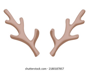 Horns. Hunting trophy. Vector horned wild animal. Pairs of antlers. Vector illustration of hunted animal, wildlife decoration concept