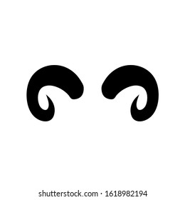 Horns icon, logo isolated on white background. Horns of the bull, goat, devil