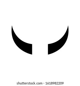 Horns icon, logo isolated on white background. Horns of the bull, goat, devil