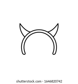 horns line illustration icon on white background