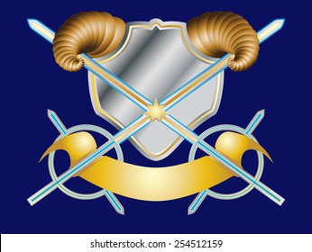 The horns on the shield