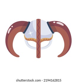 A horns shield flat editable icon