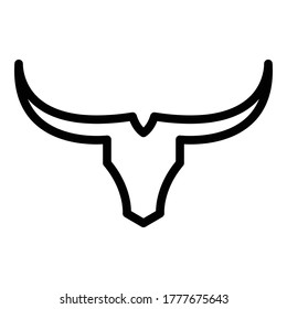 Horns wildebeest icon. Outline horns wildebeest vector icon for web design isolated on white background