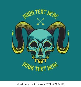 Hornskull Vector Graphic Design Illustratio
