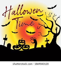 Horor hellowen time vector by scrath art