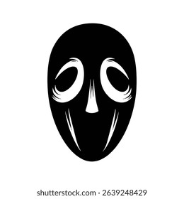 horor Scary human face vector illustration