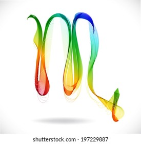 Horoscope: abstract color sign of the zodiac - Scorpio, beautiful illustration, VECTOR