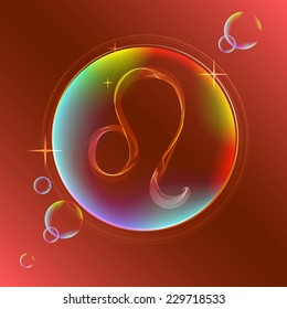 Horoscope: abstract color sign of the zodiac - Leo, beautiful illustration, Vector