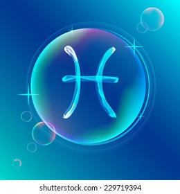 Horoscope: abstract color sign of the zodiac - Pices, beautiful illustration, Vector