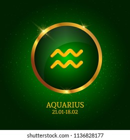 Horoscope. Aquarius. Zodiac Icon. Zodiac constellations. Vector Illustration