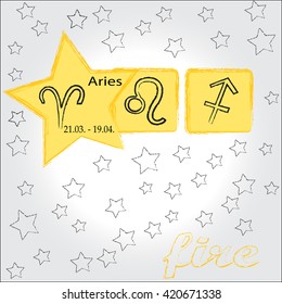 Horoscope . Aries . Fire .