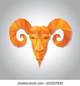 Horoscope Aries, Orange Aries on lighting background,Horoscope Aries,Aries vector illustration