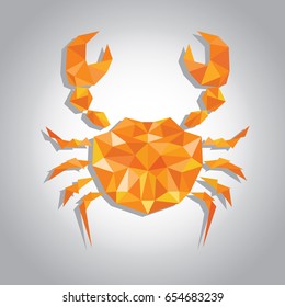 Horoscope Cancer Orange crab on lighting background,Horoscope Cancer,Cander zodiac sign,Horoscope vector illustration