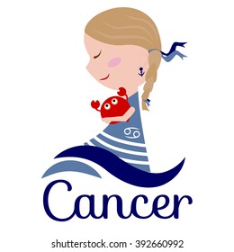 Horoscope Cancer sign vector illustration