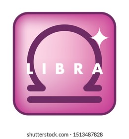 Horoscope and constellation icons and illustrations. Libra mark.