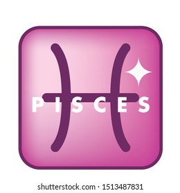 Horoscope and constellation icons and illustrations. Pisces mark.